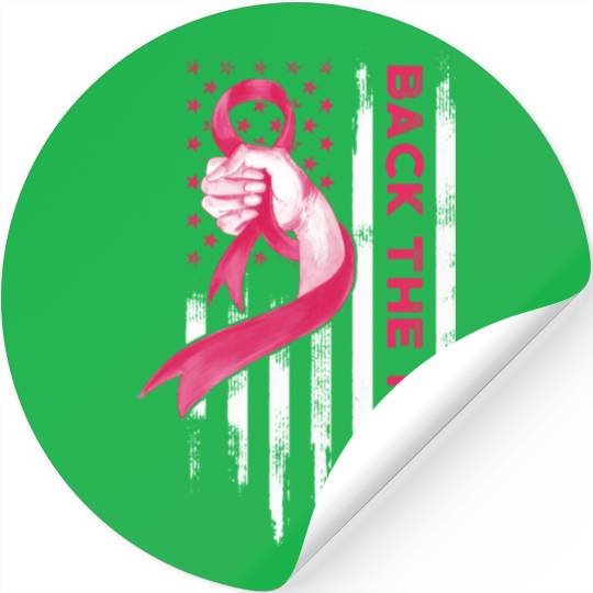 American Flag Back Pink Breast Cancer Awareness Stickers