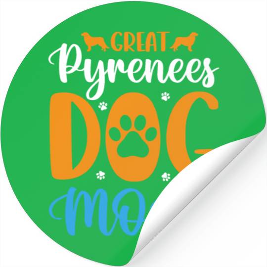 Proud Great Pyrenees Dog Mom Stickers