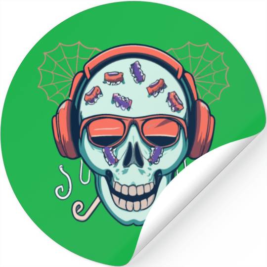 Skull Candy Halloween For Music Stickers