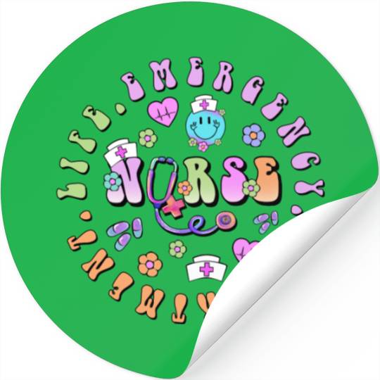 Emergency Nurse circle Stickers