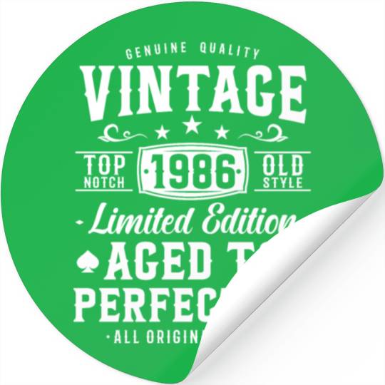 Vintage 1986 Birthday Surprise Stickers