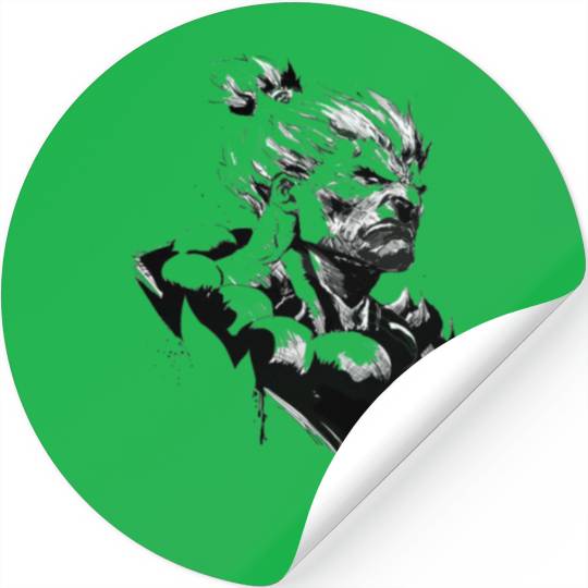 Monochrome Street Fighter: Akuma's Knightly FanAr Stickers