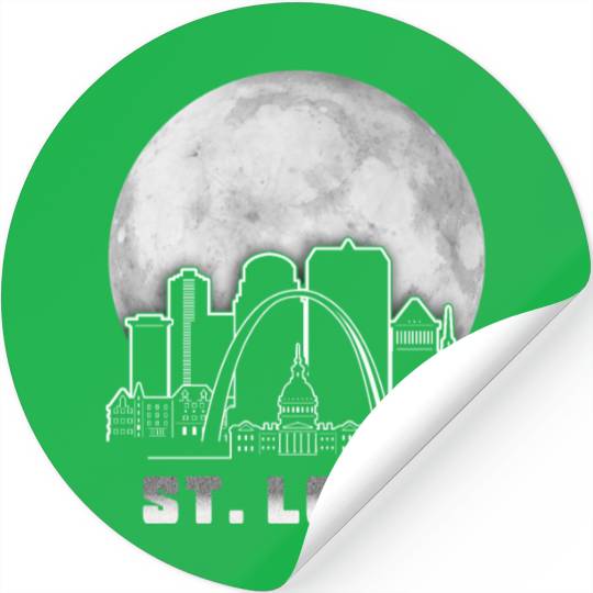 St. Louis Missouri Full Moon Stickers