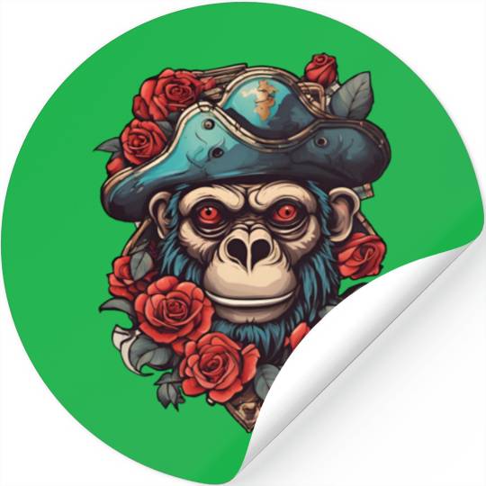 Pirate Monkey / Ahoi / Rose / Anchor / Animal Stickers