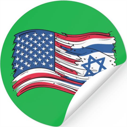 USA Israel flag! We stand with Israel! Stickers
