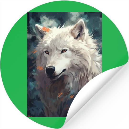 white wolf Stickers
