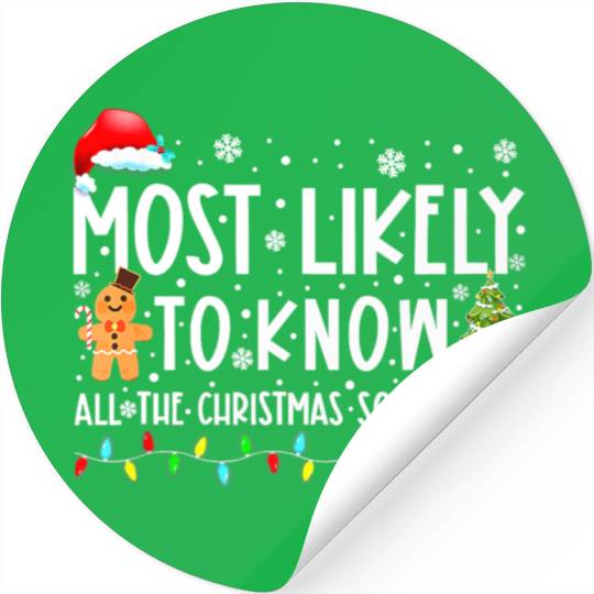 Most Likely To Know All The Christmas Song Lyrics Stickers