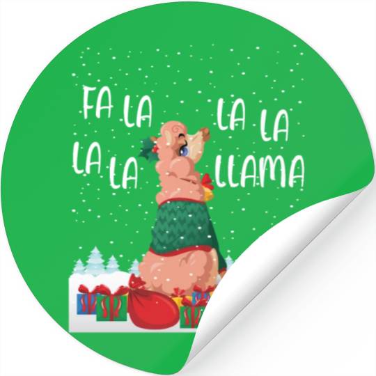 Fa La La La La La Llama Funny Gift Stickers