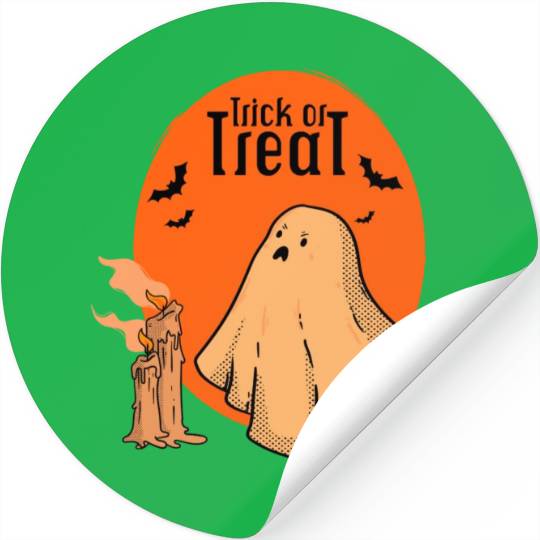 Trick or Treat halloween Ghost Stickers