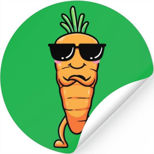 Carrot Emoticon Vegetable Vegan Vegetarian Stickers
