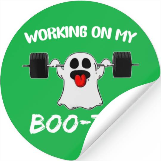 Working On My Boo Stickers Ghost Workout Gym Halloween