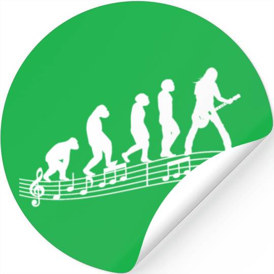 Guitarist E-Guitar Acoustic-Guitar Evolution Stickers