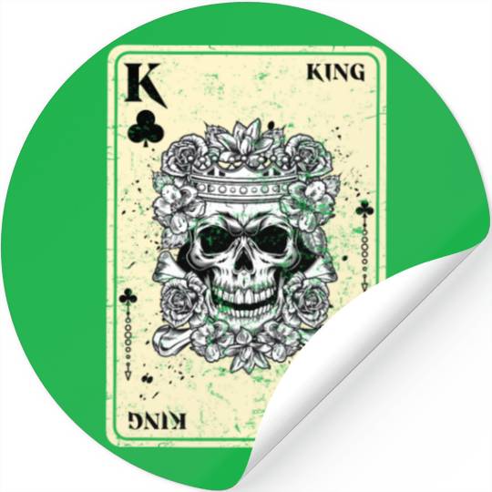 King of Clubs Poker Card Game Gothic Horror Stickers