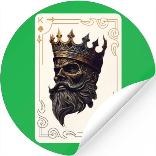 Creepy Card Game King Spades Poker Nightmare Stickers