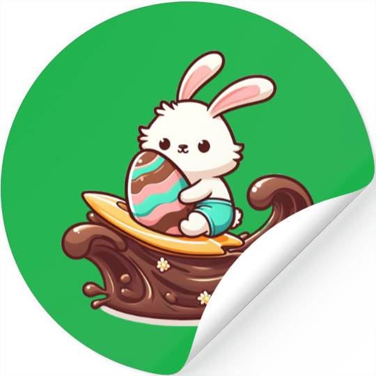 Easter Bunny Surfboard Chocolaty Waves Stickers