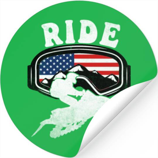 Snowmobile RIDE Snowmobiling Winter Stickers