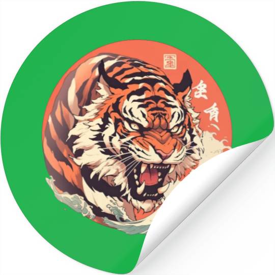 Tokyo Asia 80s Japanese Retro Tiger Stickers