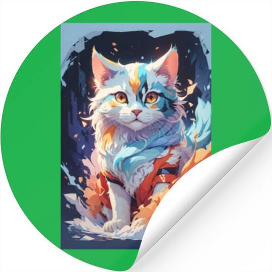 Cute Crystal Fantasy Cat Design Stickers