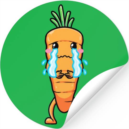 Carrot Emoticon Vegetable Vegan Vegetarian Stickers