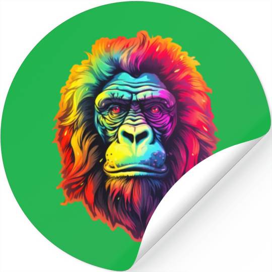 Gorilla Chic in Vibrant Psychedelic Zoo Stickers