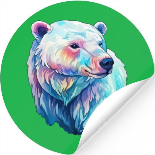 Polar Bear Roar in Winter Wonderland Watercolor Stickers