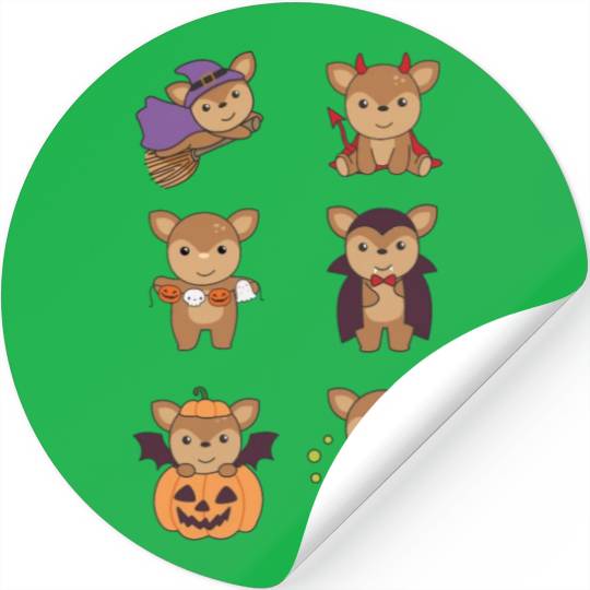 Deer Halloween Devil Pumpkin Vampire Costume Stickers
