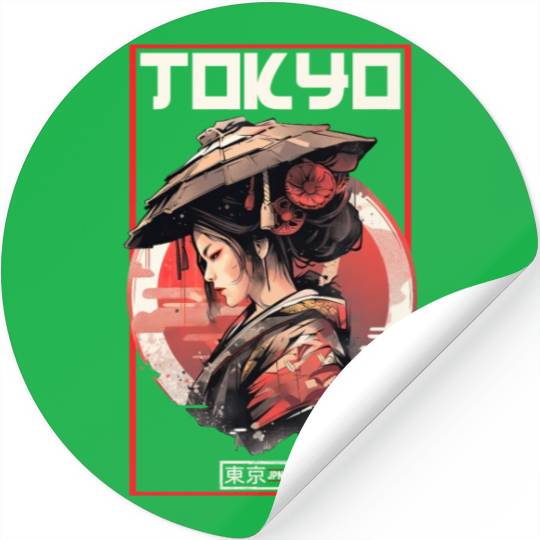 Asia 80s Japanese Retro Samurais Samurai Stickers