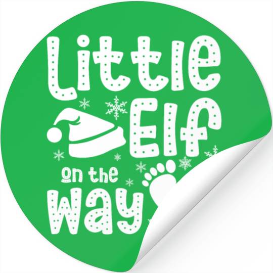 Christmas Pregnant Mom, Little elf on the way Stickers