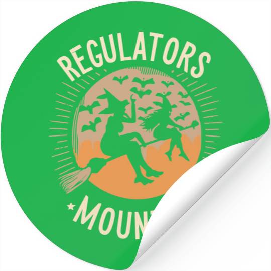 Regulators Mount Up, Funny Halloween Witch Stickers