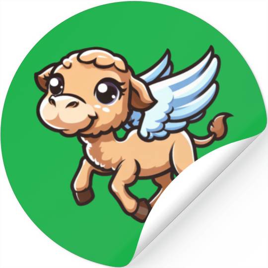 Camel Angel, Winged Illustration, Heavenly Creatur Stickers