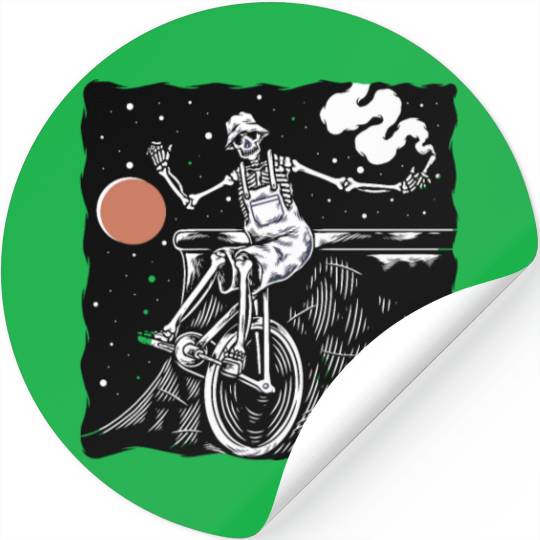 SKELETON AND BIKE Stickers