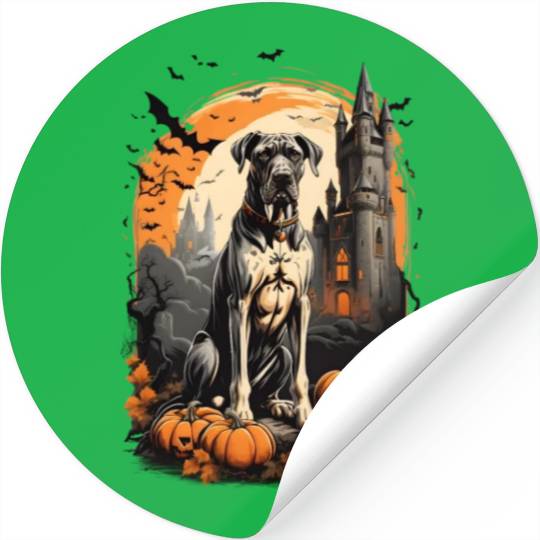 A Great Dane Halloween Adventure Stickers