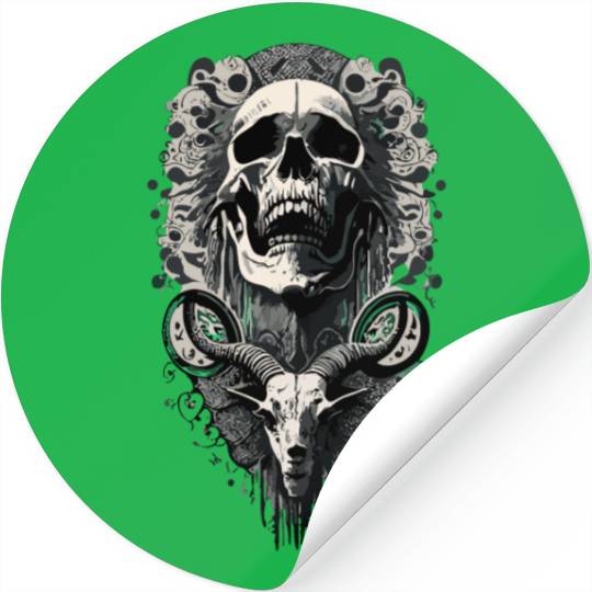 skull and goat Tattoo Stickers