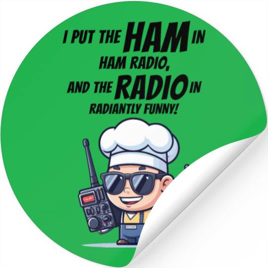 Radiantly Funny Amateur Ham Radio Operator Chef Stickers