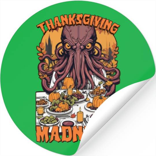 Autumn Feast with Cthulhu - Thanksgiving Madness Stickers