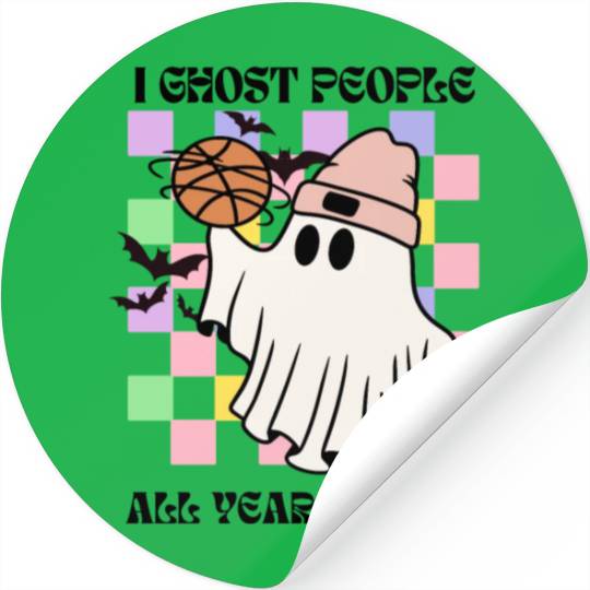 I Ghost People All Year Around Halloween Ghost Stickers