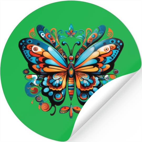Aztec Butterfly Rainbow Butterfly Women’s Stickers