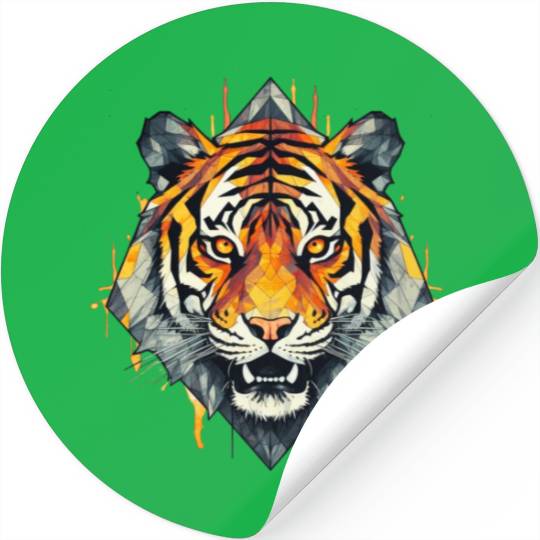 Geometric Tiger Stickers