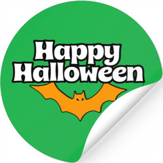 Bat Graphic Happy Halloween Stickers