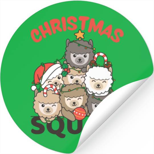 Alpaca Christmas Tree Christmas Squad Alpacas Stickers