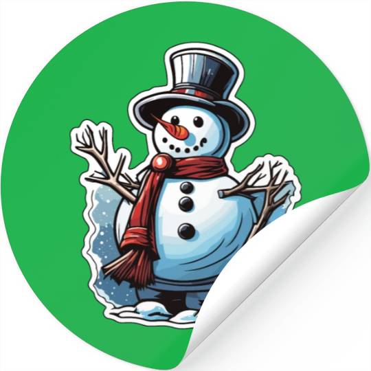 Snowman / Winter / Snowflake / White / Frosti Stickers