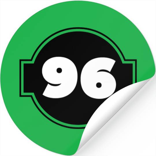Black and White Number 96 Stickers