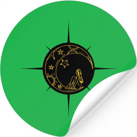 Girl And Astronomy Graphic Stickers