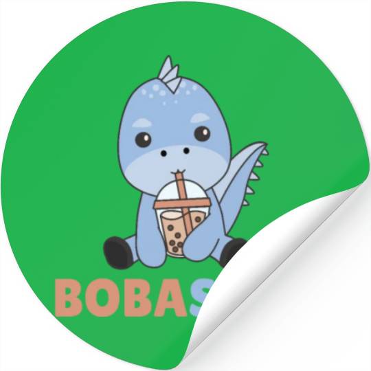 Bobasaur Boba Dinosaur Dino Bubble Tea Stickers
