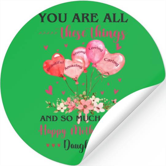 Heart Balloons Daughter Mother's Day Stickers
