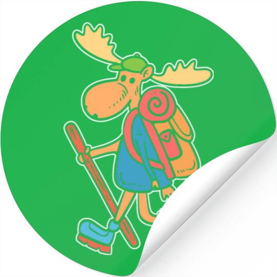 Moose Hiking Nature Person Gift Stickers