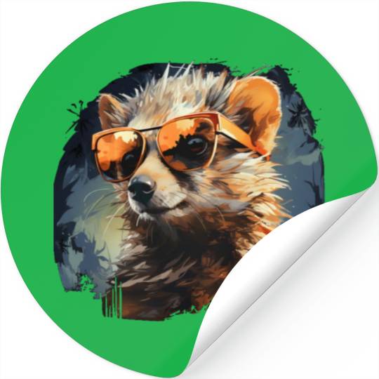 Cute Hedgehog with Sunglasses Gift Stickers