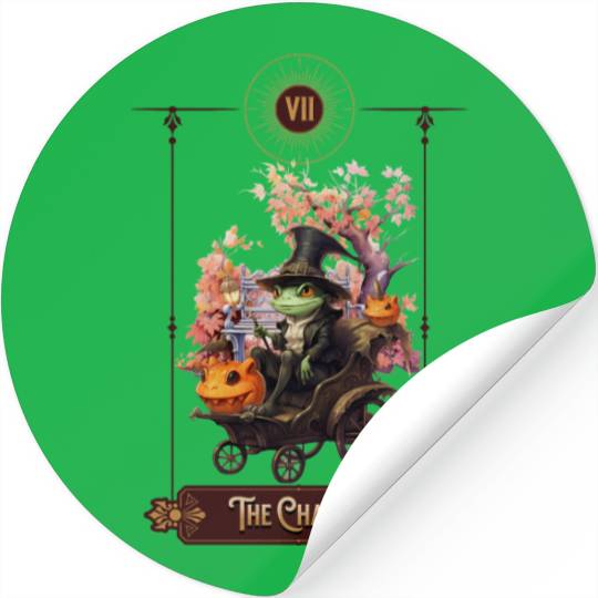 "The Chariot" Frog Tarot Card Stickers