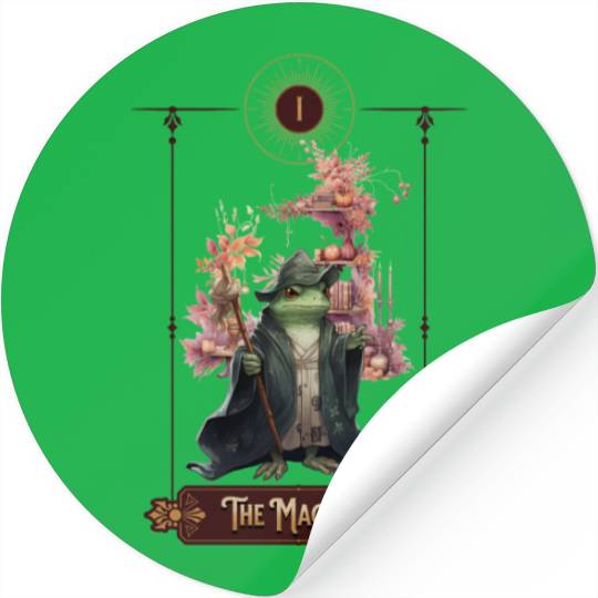 "The Magician" Frog Tarot Card Stickers