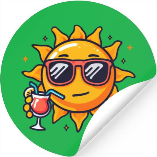 Sun cocktail relaxation star sun Stickers